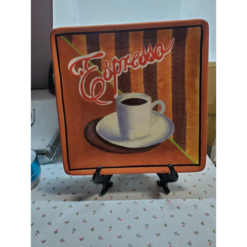 Certified International Plates and Mugs Coffee Theme Latte and Expresso